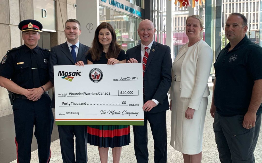 MOSAIC DONATES $40,000 TO WOUNDED WARRIORS CANADA TO SUPPORT SASKATCHEWAN FIRST RESPONDERS